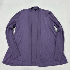 Eileen Fisher Women's 100% Merino Wool Open Cardigan Size Medium Soft Purple